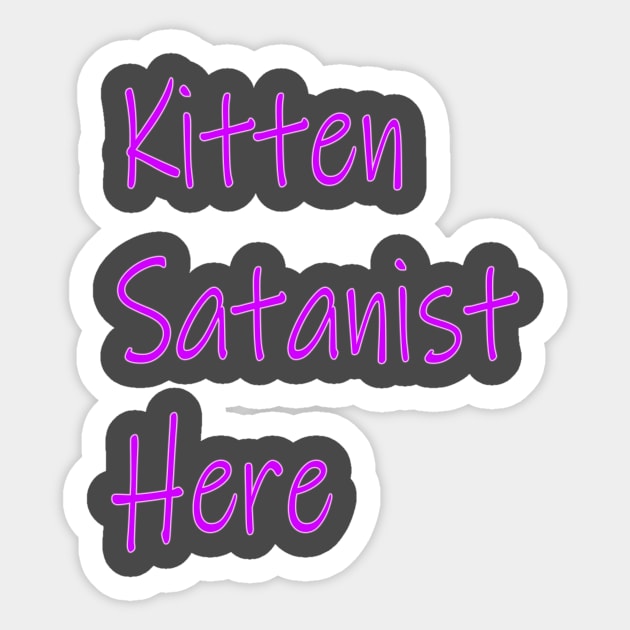 Kitten Satanist Sticker by SugaryCutestuff